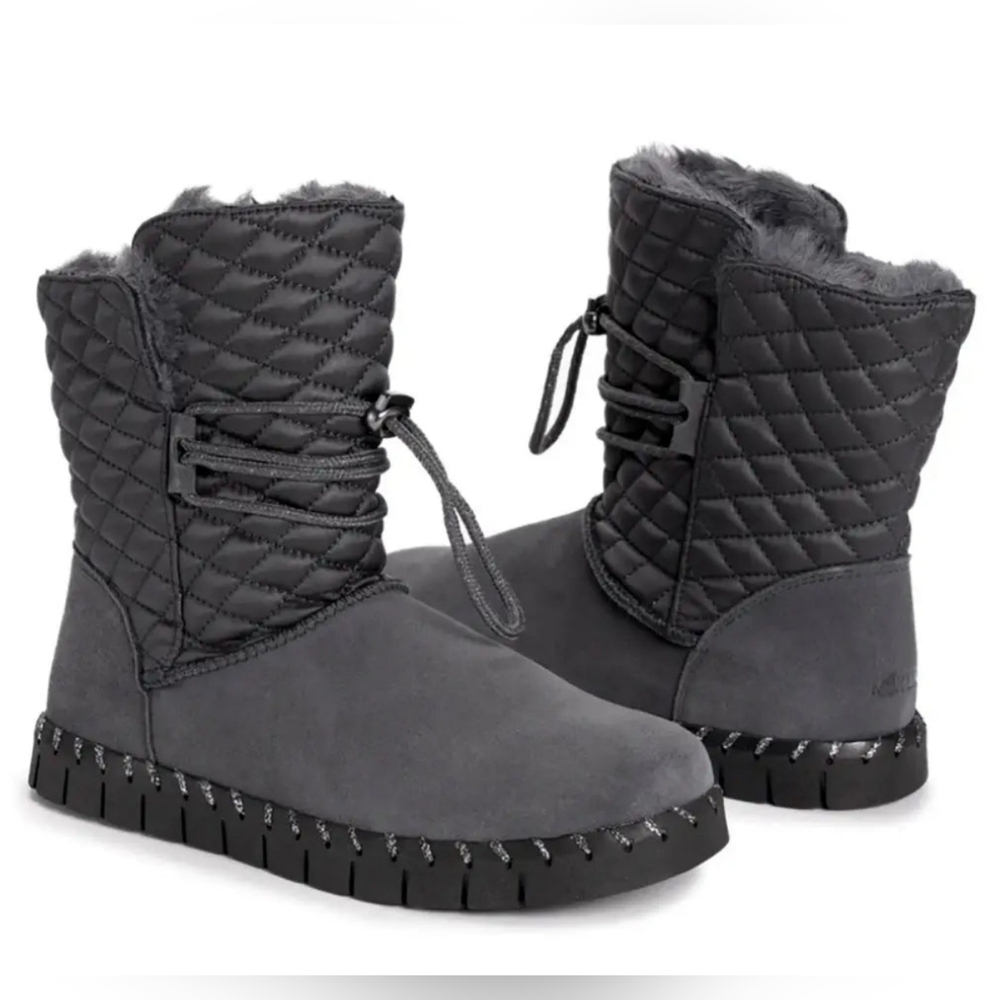 Muk Luks Womens Flexi Bridgehampton Pull-on Boot Dark Grey |Outdoor Cozy Spring